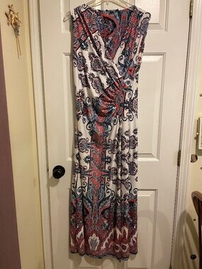 COLORFUL PRINT LADIES SUMMER MIDI DRESS